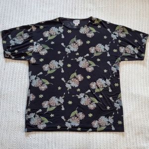 VTG 90s Y2K Moda Bazaar California Slinky Floral Short Sleeve Shirt USA Made